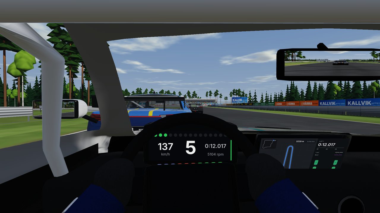 Startljus: cockpit view in a race